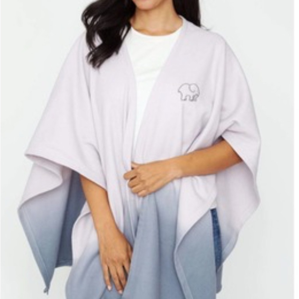 NWT Ivory Ella Gradient Cape - Light Purple and Gray